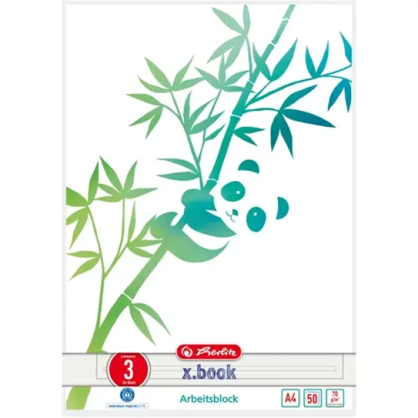 Herlitz Školní sešit 444 / Linkovaný 03 / 50 listů / Panda (50039913)