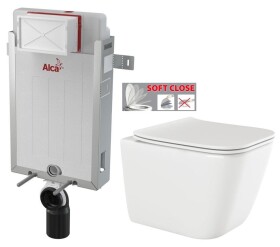 ALCADRAIN Renovmodul - předstěnový instalační systém bez tlačítka + WC INVENA PAROS + SEDÁTKO AM115/1000 X RO1