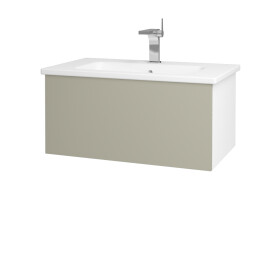 Dřevojas - Koupelnová skříňka VARIANTE SZZ 80 (umyvadlo Euphoria) - N01 Bílá lesk / L04 Béžová vysoký lesk 160005