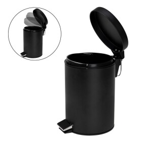Erga Labi, kulatý odpadkový koš 3l na postavení, Soft-Close zavírání, černá matná, ERG-YKA-CH.LABI-SC-BLK