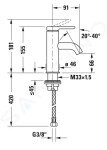 DURAVIT - C.1 Umyvadlová baterie, chrom C11010002010