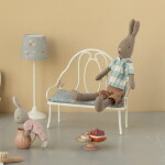 Maileg Svítící lampička pro zvířátka Maileg Sand 14 cm, šedá barva, kov, textil