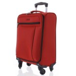 Kvalitní látkový kufr na kolečkách Karlino, 4 kolečka, velikost II, červená