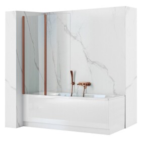 REA - Skládací vanová zástěna AGAT-2 100 Brush Copper REA-W5698