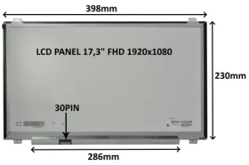 17,3" SIL LCD panel FHD IPS matný / Náhradní díl / 30 PIN / úchyty nahoře a dole / LED (77047910)