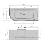 POLYSAN - PORTAS R asymetrická vana s dvířky, 170x75x60cm, bílá 75541