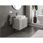 MEXEN/S - Rivel koupelnová skříňka pod umyvadlo 70 cm s deskou, 1 šuplík, reliéf , šedá mat 91A20-07047-1-BFC62