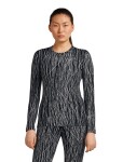 Dámské merino tričko s dlouhým rukávem ICEBREAKER Wmns 260 Vertex LS Crewe Delta AOP, Black/Snow/J velikost: S