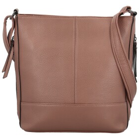 Módní dámská koženková crossbody kabelka Evelyne, starorůžová