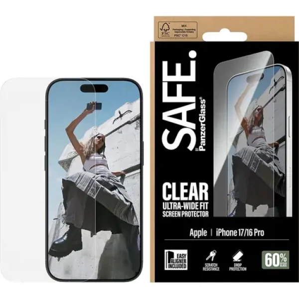 PanzerGlass SAFE Apple iPhone 17/16 Pro s instalačním rámečkem (SA60858)