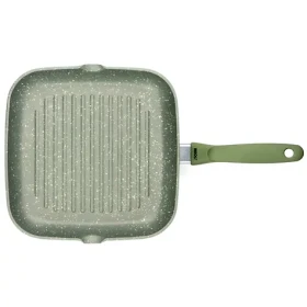 Risoli DR GREEN 26x26 cm zelená / Grilovací pánev / Litý hliník 7,2 mm / Green Stone® povrch (0094BDRIN/26)