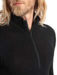 Pánské merino tričko s dlouhým rukávem ICEBREAKER Mens 175 Everyday LS Half Zip, Black velikost: L