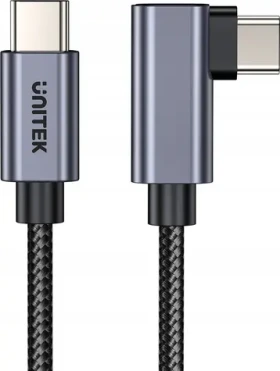 Unitek Kabel USB-C 90° / Nabíjecí kabel / USB-C - USB-C / PD 100W / 5 m (C14123BK-5M)