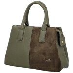Luxusní dámská koženková kabelka do ruky Coveri Korina, tmavě zelená