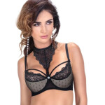 Dámská podprsenka Semi Zulaj push-up Černá s tělovou - Roza černá 75C
