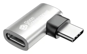 Good Connections USB4 adaptér USB-C lomený stříbrná / Adaptér / 40 Gbit/s / USB PD 240 W / 8K 60Hz (USB-AD400)