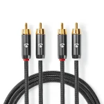 Nedis Stereo Audio kabel 2x RCA (M) - 2x RCA (M) 1.00 m šedá (CATB24200GY10)