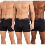 Pánské boxerky Puma Long 3-Pack černé pohodlné XL
