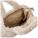 Stylová dámská plyšová kabelka do ruky Arianda, krémová