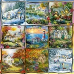 ALIPSON Čtvercové puzzle Koláž čtyř ročních období