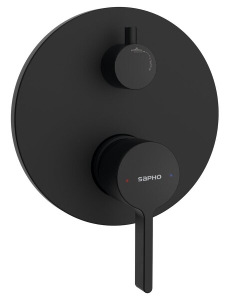 SAPHO - ICONIC podomítková sprchová baterie, 2 výstupy, černá mat AF042B