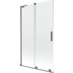 MEXEN/S - Velar L dvoukřídlá posuvná vanová zástěna 110 x 150, transparent, grafit metal 896-110-003-01-95