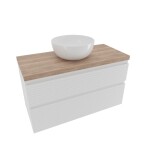 Koupelnová skříňka 2 zásuvková s krycí deskou Naturel Savona 98x53x44,8 cm bílá lesk SAVONA2100BIDDH SAVONA2100BIDDH