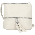 Stylová dámská koženková crossbody kabelka Betty, krémová
