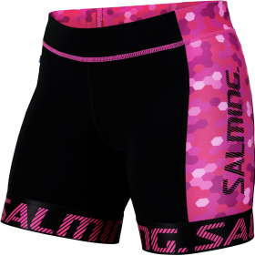 Triatlonové šortky SALMING Triathlon Shorts - Black/Pink Velikost textilu: XS