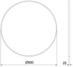 MEXEN - Loft zrcadlo 80, bílý rám 9850-080-080-000-20
