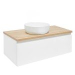 Koupelnová skříňka s krycí deskou SAT B-WAY 99x30x45 cm bílá lesk BWAY100WDOAK BWAY100WDOAK