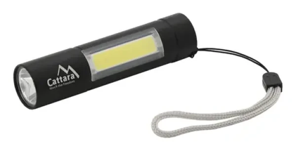 Cattara Svítilna kapesní LED 120lm nabíjecí / CREE XP-E LED + COB LED / 3.7V 400 mAh / micro USB (13163)