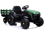 Mamido Dětský elektrický traktor Farmer s vlečkou a lopatou zelený
