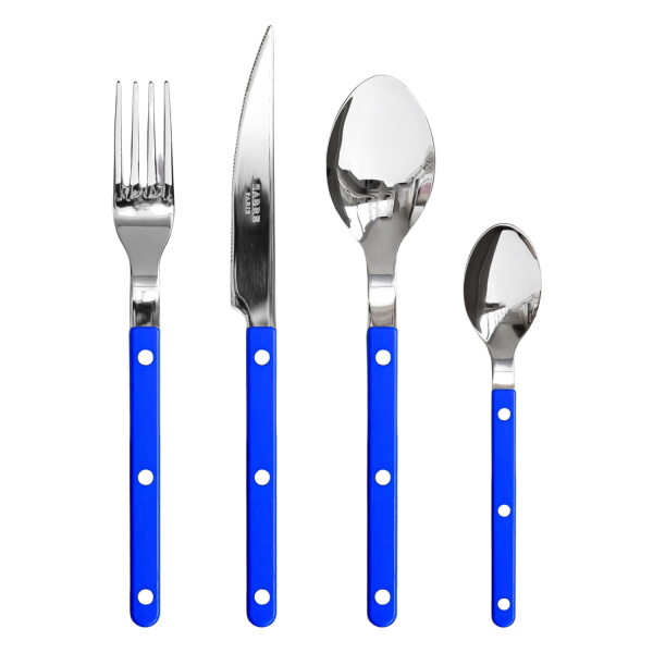 SABRE PARIS 4-dílná sada příborů Bistrot Brillant – Lapis Blue, modrá barva, kov, plast