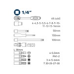 Gola sada nástrčné a zástrčné klíče 1/4" 31ks FORTUM professional