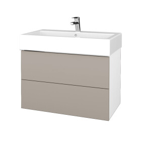 Dřevojas - Koupelnová skříňka VARIANTE SZZ2 80 pro umyvadlo Duravit Vero - N01 Bílá lesk / N07 Stone 267025