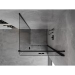 MEXEN/S - Mist-F sprchový kout skládací dveře pravá 80 x 80, transparent, černá 8A6T-080-080-70-00-P