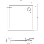 MEXEN - Flow Sprchová vanička čtvercová slim 85 x 85, bílá lesk 46S108585