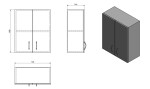 AQUALINE - SIMPLEX ECO závěsná skříňka 50x60x24cm SIME530