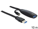 DeLock 83415 černá / Prodlužovací kabel USB / USB 3.2 Gen 1 / A samec - A samice / aktivní / 10 m (83415)