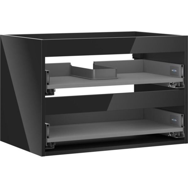 MEXEN - Box-A skříňka pro umyvadlo 70, 2 zásuvky, černá lesk 91AX0-0700-470-2-70