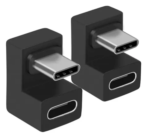 Equip Adaptér USB-C - USB-C 180° černý / Adaptér / USB 3.2 Gen 2 / 10 Gbit/s / PD 100W / 2 ks (133476)