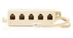 Nedis telefonní rozbočovač slonová kost / Rozbočovač / RJ11 - 5x RJ11 / 0,2 m (CTGB90825IV02)