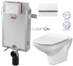 ALCADRAIN Renovmodul - předstěnový instalační systém s bílým/ chrom tlačítkem M1720-1 + WC CERSANIT CLEANON CARINA + SEDÁTKO AM115/1000 M1720-1 CA3