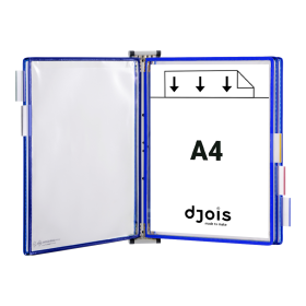 Djois nástěnný magnetický držák s rámečky, 5 rámečků s kapsami A4, rámečky modré, 1 set