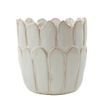 House Doctor Keramický obal na květináč Ezra Off White, krémová barva, keramika