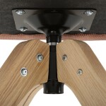 Židle jídelní s područkami, oranžová voděodpudivá látka, dubové nohy, otočná 360°