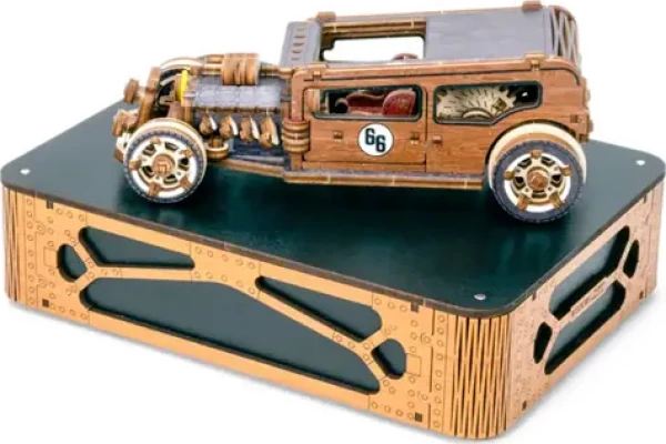 WOODEN CITY 3D Dřevěné puzzle Automobil Hot Rod Limitovaná edice