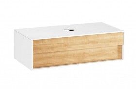 RAVAK - Step Umyvadlová skříňka SD, 100x54x31 cm, 1 zásuvka, bílá/dub X000001417