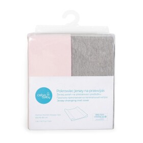Ceba baby Potah na přebalovací podložku Comfort Light grey melange + Pink 50x70-80 cm, 2 ks